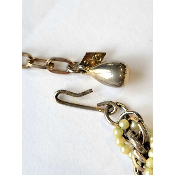 Sara Coventry Signed Vintage Necklace Gold Pearls Twist - Picture 3 of 7
